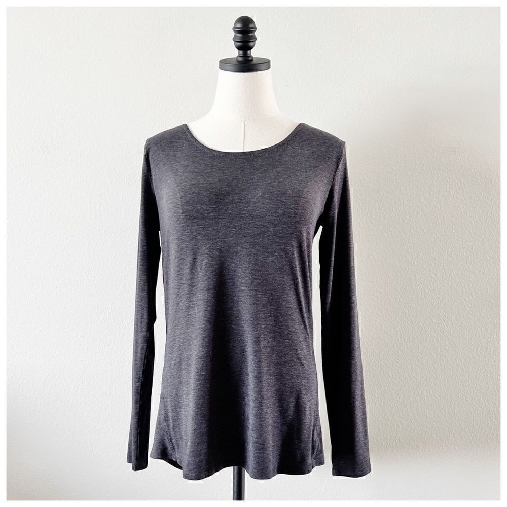 Athleta Open Back Flexlight Grey Top Size Small - Picture 2 of 5